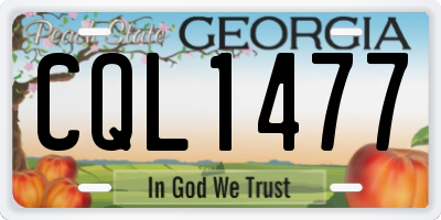GA license plate CQL1477
