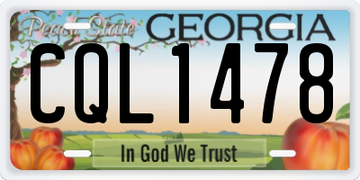 GA license plate CQL1478
