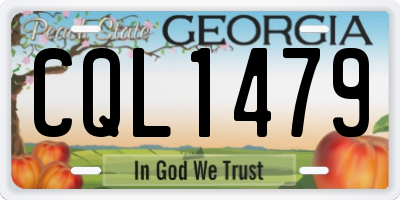 GA license plate CQL1479