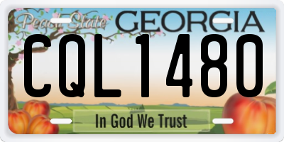 GA license plate CQL1480