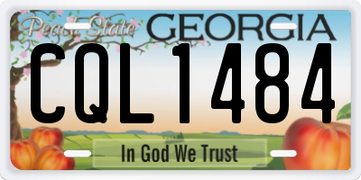 GA license plate CQL1484