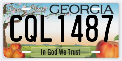 GA license plate CQL1487