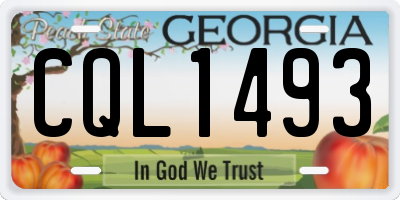 GA license plate CQL1493