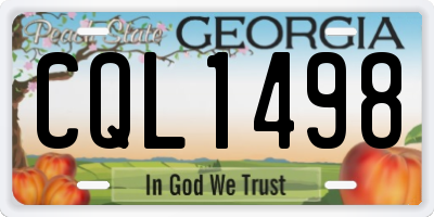 GA license plate CQL1498