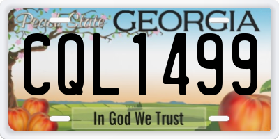 GA license plate CQL1499