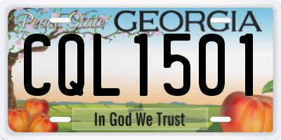 GA license plate CQL1501