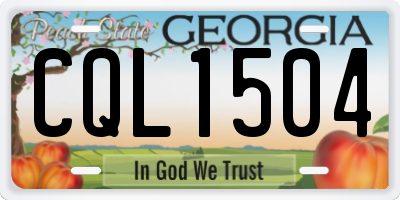 GA license plate CQL1504