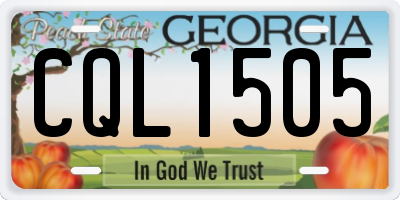 GA license plate CQL1505