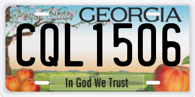GA license plate CQL1506