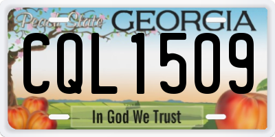 GA license plate CQL1509