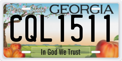 GA license plate CQL1511