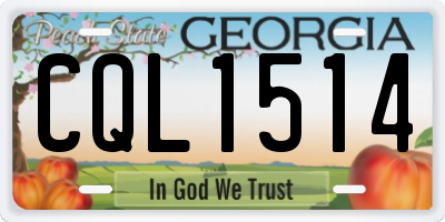 GA license plate CQL1514