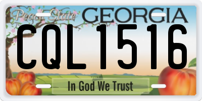 GA license plate CQL1516