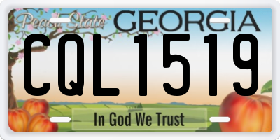 GA license plate CQL1519
