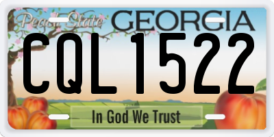 GA license plate CQL1522
