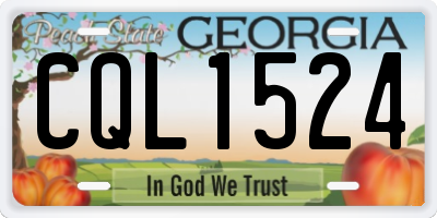 GA license plate CQL1524