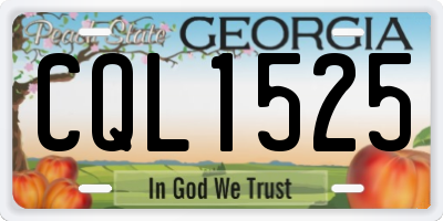 GA license plate CQL1525