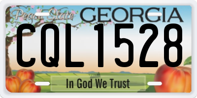 GA license plate CQL1528