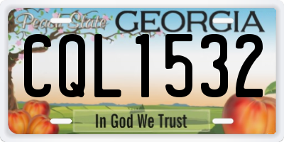 GA license plate CQL1532