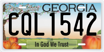 GA license plate CQL1542