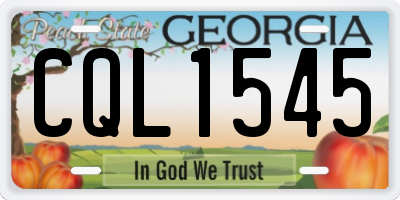 GA license plate CQL1545