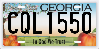 GA license plate CQL1550