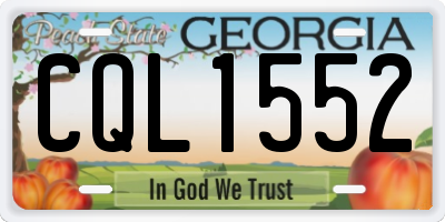 GA license plate CQL1552