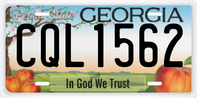 GA license plate CQL1562