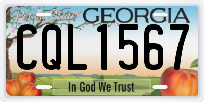GA license plate CQL1567