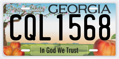 GA license plate CQL1568