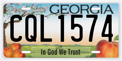 GA license plate CQL1574