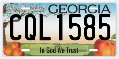 GA license plate CQL1585
