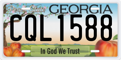 GA license plate CQL1588