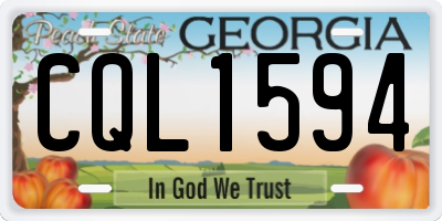 GA license plate CQL1594