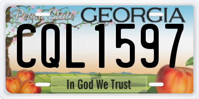 GA license plate CQL1597