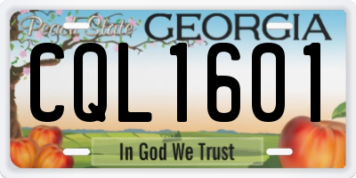 GA license plate CQL1601