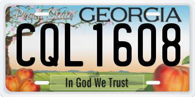 GA license plate CQL1608