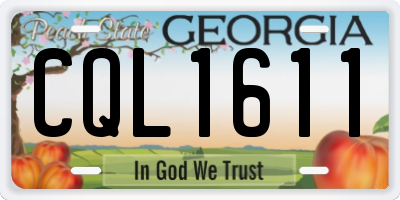 GA license plate CQL1611