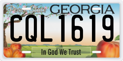 GA license plate CQL1619
