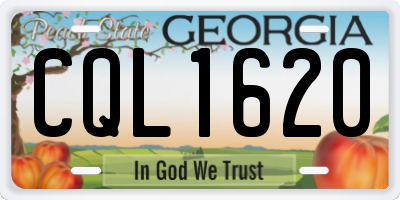 GA license plate CQL1620