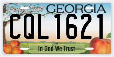 GA license plate CQL1621