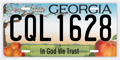 GA license plate CQL1628