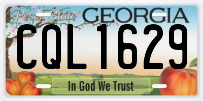 GA license plate CQL1629