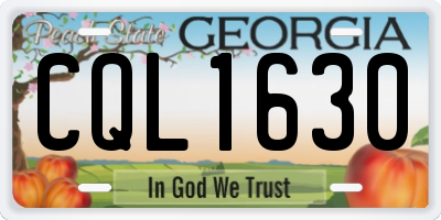 GA license plate CQL1630