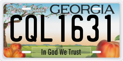 GA license plate CQL1631