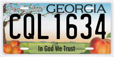 GA license plate CQL1634