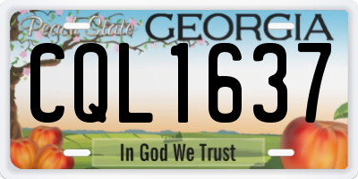 GA license plate CQL1637