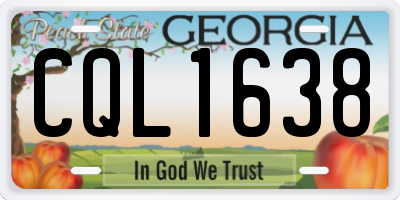 GA license plate CQL1638
