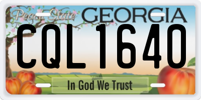 GA license plate CQL1640