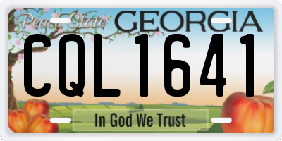 GA license plate CQL1641